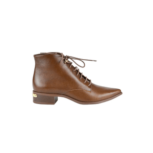 Bota Jorge Bischoff Ankle Boot Feminina Couro J17305009 Marrom