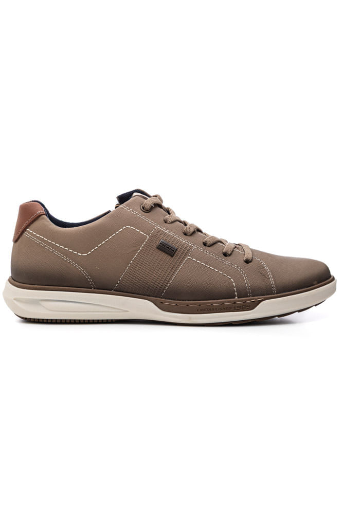 Sapatênis Pegada Casual Masculino Em Couro 111104-07 Bege