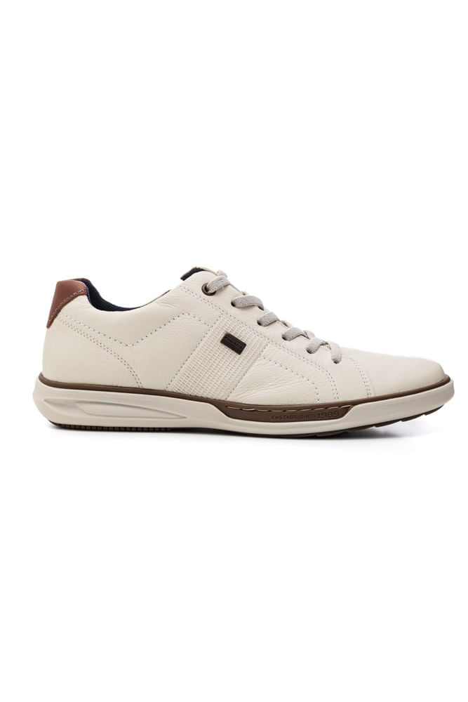 Sapatênis Pegada Casual Masculino Em Couro 111104-02 Off-White