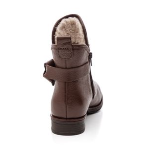 Bota Bottero Cano Baixo Feminina Couro Burnish 361723 Marrom