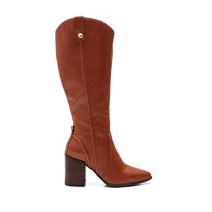 Bota Bottero Cano Longo Feminina Couro 360308 Caramelo