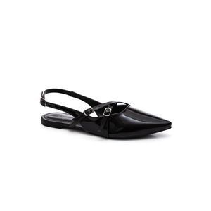 Sapatilha Chá De Mel Bico Fino Feminina Fivelas Slingback 3368 Preto