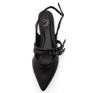 Sapatilha Chá De Mel Slingback Feminina Bico Fino 3320np Preto