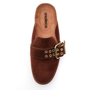 Sapatilha Moleca Mule Feminina Camurça 5826.103 Caramelo