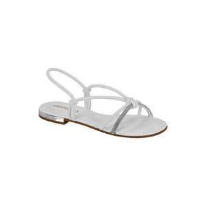 Sandália Beira Rio Rasteira Feminina Tiras Entrelaçadas 8263.983 Branco