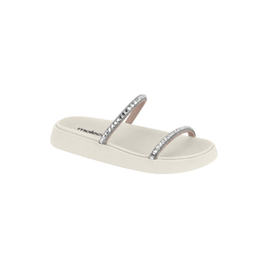 Chinelo Moleca Papete Feminina Tiras Em Strass 5469.118 Off-White