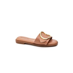 Chinelo Beira Rio Rasteiro Feminina Fivela 8550.100.9569 Nude