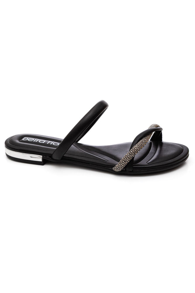 Chinelo Rasteira Beira Rio Feminino Napa 8263.982 Preto
