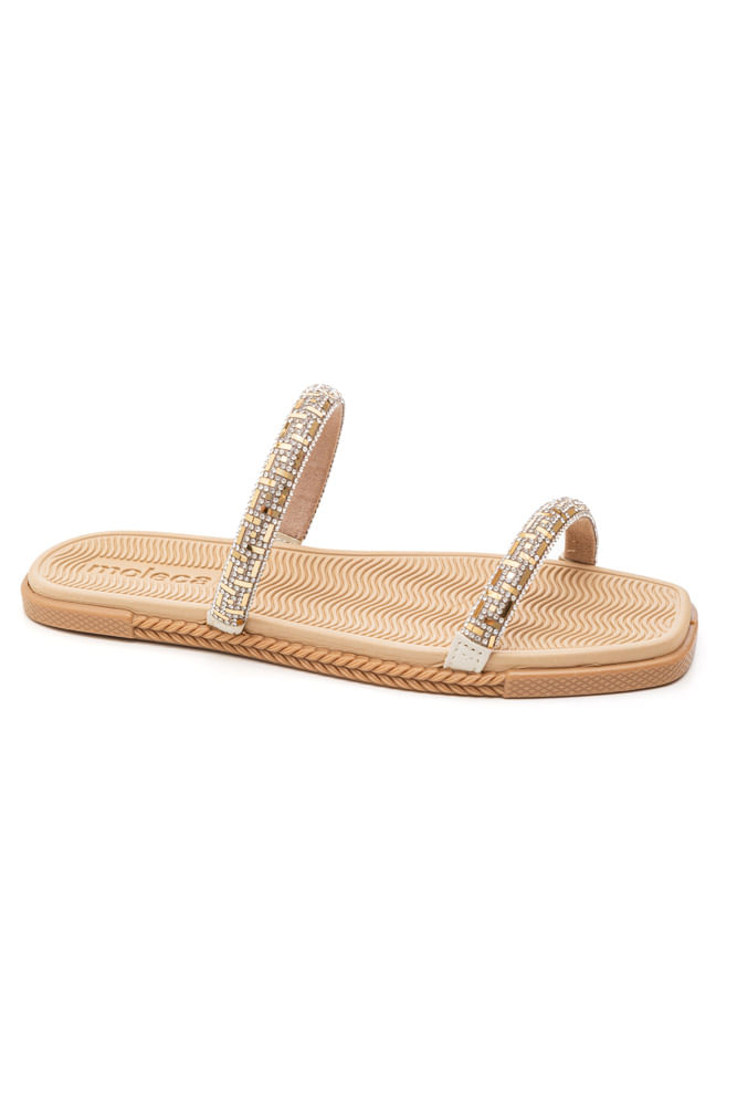 Chinelo Moleca Rasteira Feminina Tiras De Brilho  5494.112 Off-White