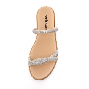 Sandália Moleca Rasteira Feminina Strass 5452.141.29709 Off-White