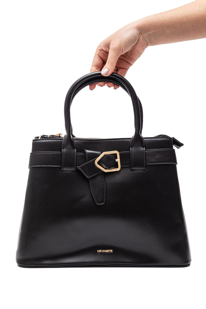 Bolsa Via Marte Tote Bag Feminina Transversal B1-202-01 Preto