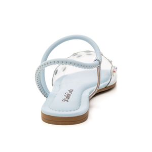 Sandália Pink Cats Rasteira Juvenil Menina Calce Fácil V2371b-05 Azul