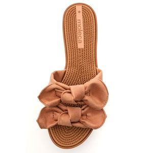 Chinelo Rasteira Feminino Moleca 5297.424 Laço Nude