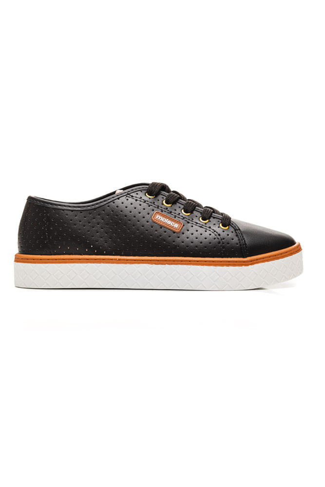 Tênis Moleca Casual Feminino Cadarço 5712.205 Preto