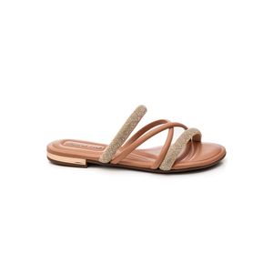 Chinelo Beira Rio Rasteira Feminino Tira Strass 8263.979 Nude