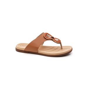 Chinelo Beira Rio Rasteira Feminina Tira Slin 8507.119 Caramelo