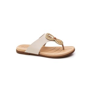 Chinelo Beira Rio Rasteira Feminina Tira Slin 8507.119 Off-White