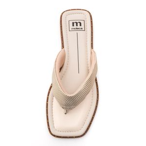 Chinelo Moleca Rasteira Feminino Tira Escamada 5547.101 Off-White