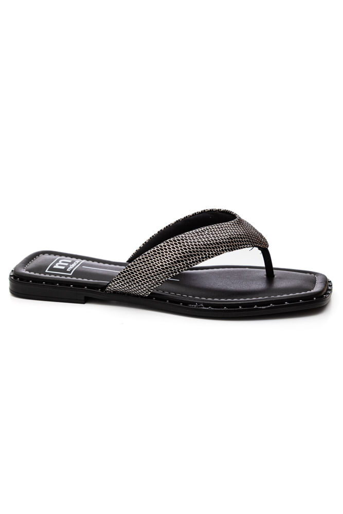 Chinelo Moleca Rasteira Feminino Tira Escamada 5547.101 Preto