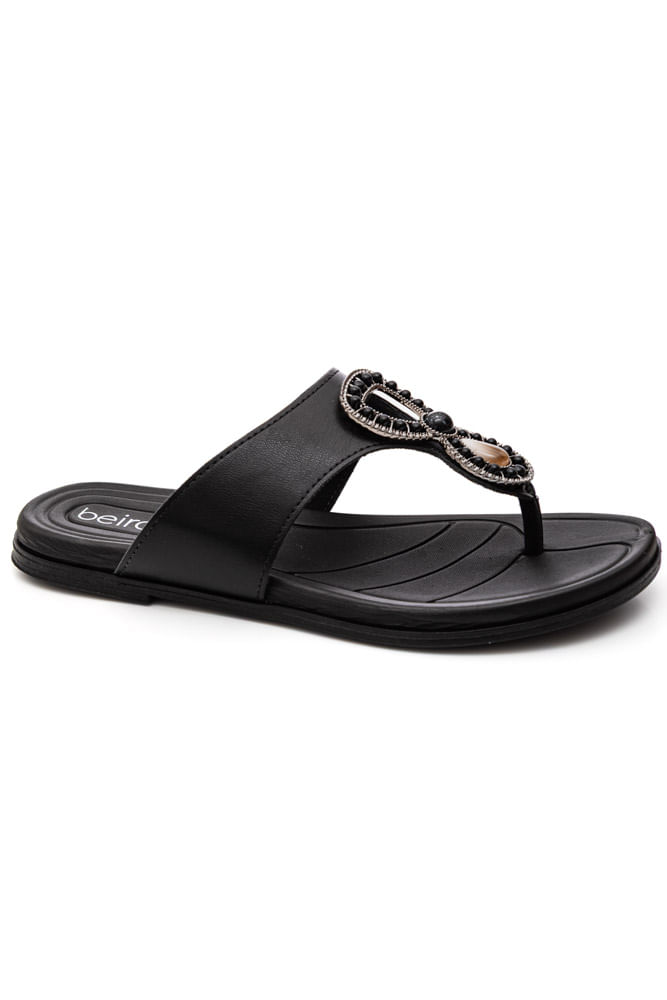 Chinelo Beira Rio Rasteira Feminina Tira Slin 8507.119 Preto