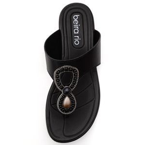 Chinelo Beira Rio Rasteira Feminina Tira Slin 8507.119 Preto