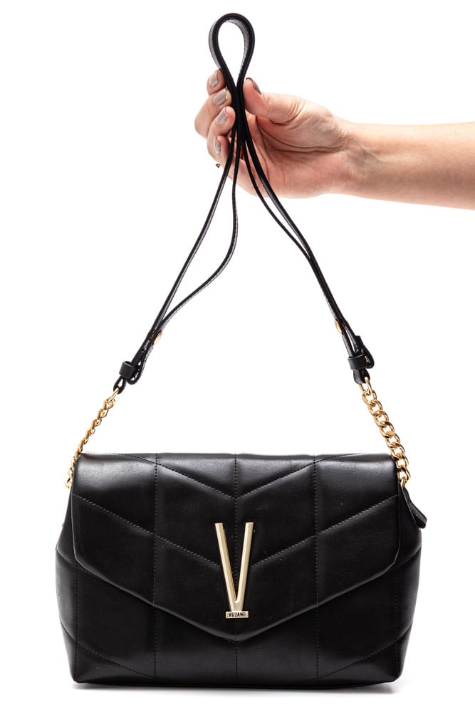 Bolsa Vizzano Transversal Feminina Detalhe Em Corrente 10042.4.2 Preto