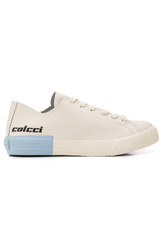Tênis Colcci Simple Leather Unissex Couro Cl0392-7394 Off-White