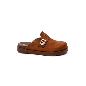 Mule Via Marte Tamanco Clog Camurça 252-001-01 Caramelo