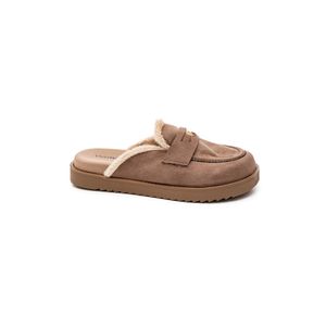 Mule Via Marte Tamanco Clog Em Camurça 252-005-01 Bege