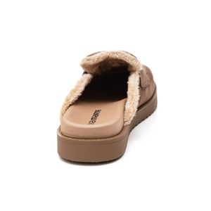 Mule Via Marte Tamanco Clog Em Camurça 252-005-01 Bege
