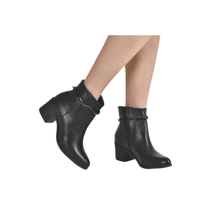 Bota Via Marte Em Couro Firenze Feminina 066-001 Preto