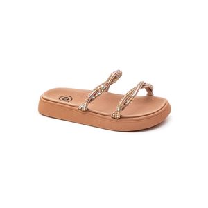 Chinelo Molekinha Papete Juvenil Menina Tiras Em Strass 2358.114 Nude