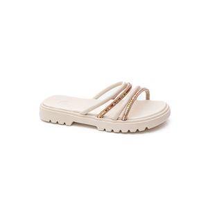 Chinelo Molekinha Papete Juvenil Menina Strass 2344.143 Off-White