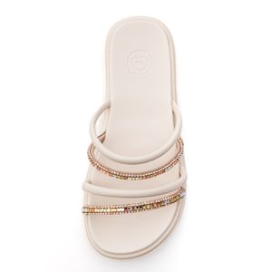 Chinelo Molekinha Papete Juvenil Menina Strass 2344.143 Off-White