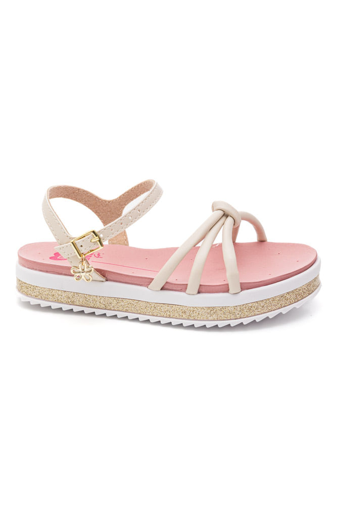 Sandália Molekinha Juvenil Menina Fivela 2305.1568 Off-White