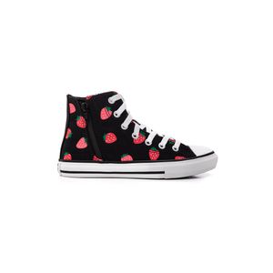 Tênis Converse All Star Cano Alto Juvenil Strawberries Ck12920001 Preto