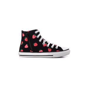 Tênis Converse All Star Cano Alto Juvenil Strawberries Ck12920001 Preto