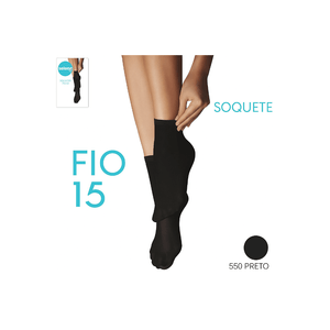 Meia Selene  Soquete Fio 15 Feminina 9870.001  Preto