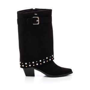 Bota Via Marte Cano Alto Feminina Capa Camurça 257-003-01 Preto
