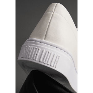 Tênis Santa Lolla Slip On Feminino Flat Bico Redondo Branco