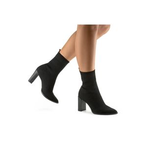Bota Mississipi De Cano Curto Feminina Knit Ma124-01 Preto