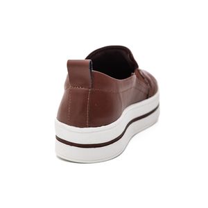 Tênis Quiz Casual Feminino Slip On 69-1791-84 Marrom