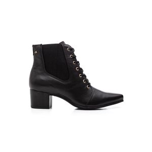 Bota Pegada Cano Curto Feminina Em Couro 280903 Preto