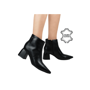 Bota Bottero Cano Curto Feminina Couro 362101 Preto