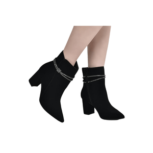 Bota Via Marte  Em Nobuck Feminina Cano Curto 032-005 Preto