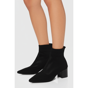 Bota Chá De Mel Cano Médio Feminina Knit 20.811-01 Preto