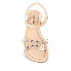 Sandália Pink Cats Rasteira Juvenil Menina Calce Fácil V2371b-02 Rosa Claro