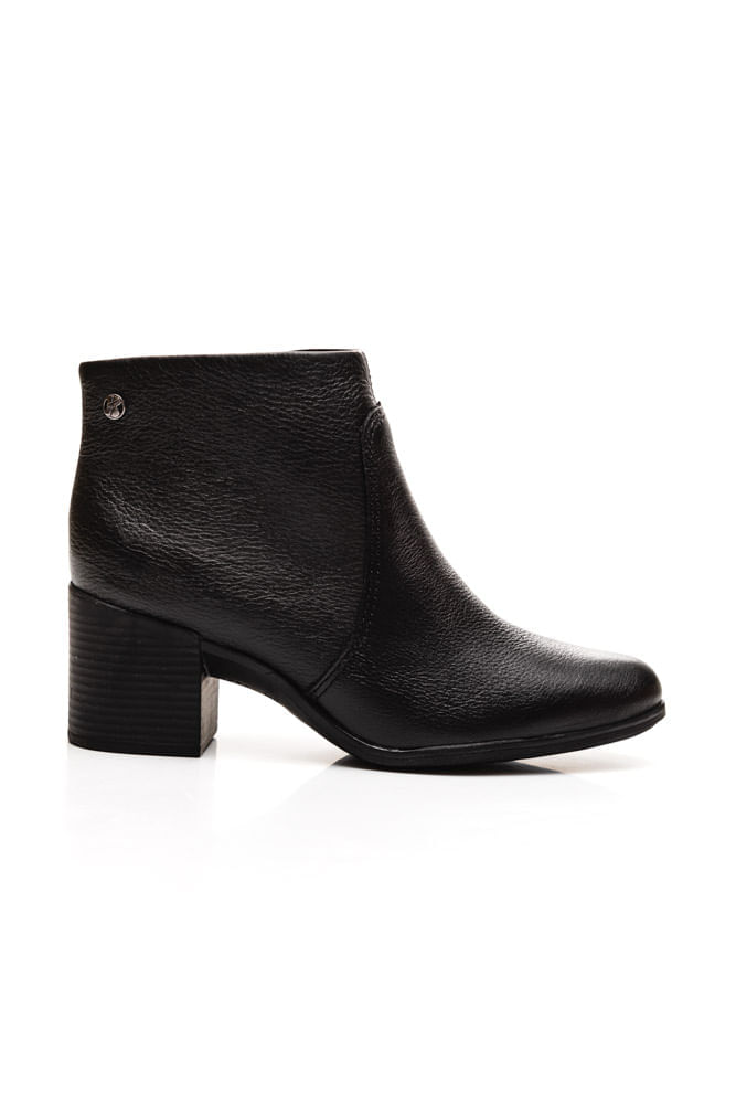 Bota Bottero Cano Curto Feminina Couro 346901 Preto