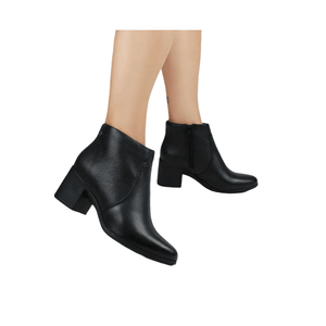 Bota Bottero Cano Curto Feminina Couro 346901 Preto
