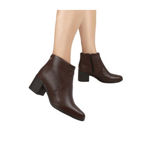 Bota Bottero Cano Curto Feminina Couro 346901 Marrom